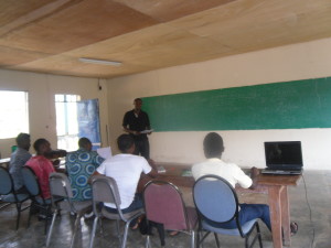 project coordinator IYEC Cameroon training youths on Entrepreneurshipentrepreneurship and business management