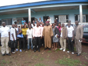 The project coordinator of iyec Cameroon on a visit to some touristic site of the beaches of the Atlantic ocean and some fisherman village in the west coast of limbe.