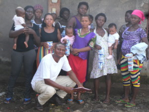 IYEC Cameroon advocating  and donating gifts to teenage mothers in areas of Health, Education, Nutrition and Housing.