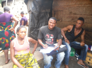 The staff of IYEC on a sensitization and educational talk to some teenage mothers in this community in order to educate them on their sexual reproductive right, hygiene and sanitation and the practice of early marriages.