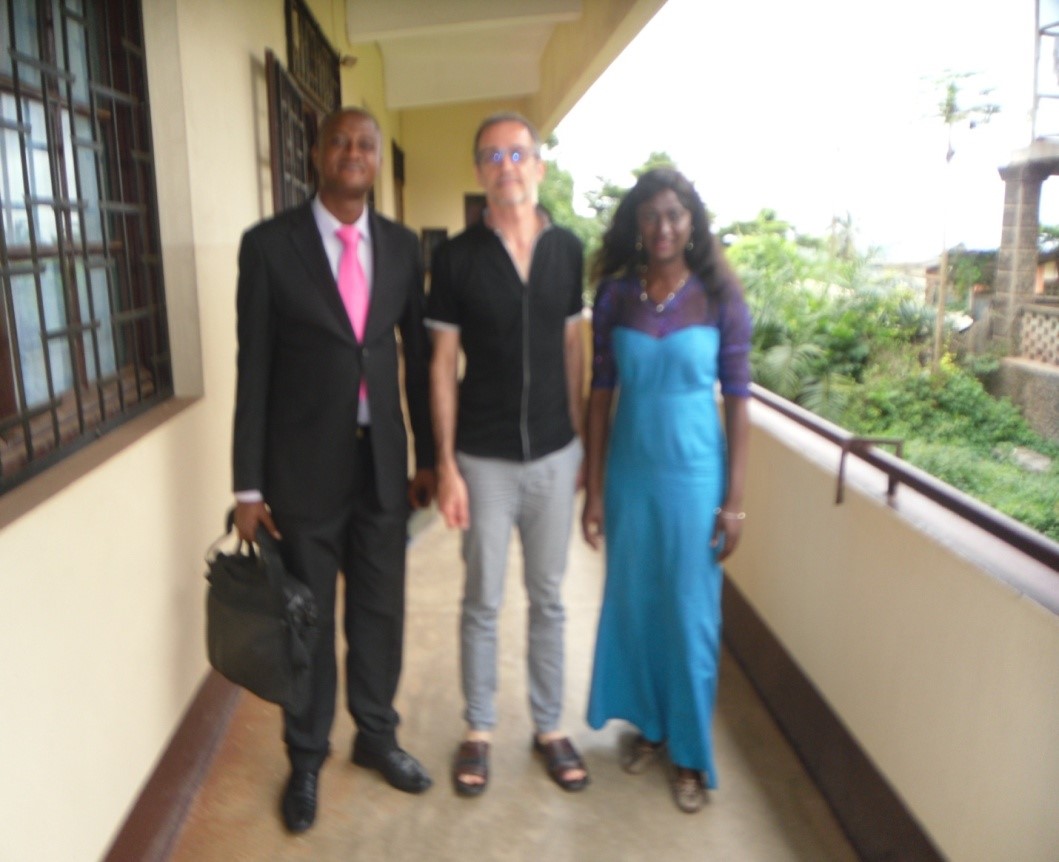 IYEC Cameroon staff and Dr Maurizio Guerrazzi, the coordinator for the civil peace service project Cameroon after the meeting