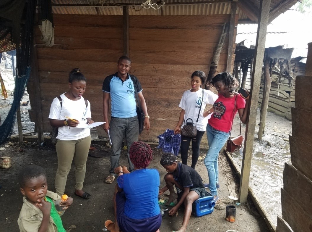 IYEC staff and interns on a field work to monitor and evaluate the quality of health care service delivery to patients who have attended the Mabeta fishing port Integrated health center in the Limbe III municipality.