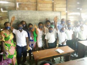 School sensitization Activities organized by IYEC DRC to prevent the spread of Covid-19 in School areas and supply of Protective Face masks to students and Pupils at North-Kivu Province .