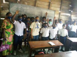 School sensitization Activities organized by IYEC DRC to prevent the spread of Covid-19 in School areas and supply of Protective Face masks to students and Pupils at North-Kivu Province .
